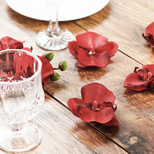 20 Flower Heads | 4inch Red Artificial Silk Orchids DIY Crafts