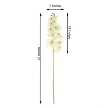 40 Inch Tall Artificial Silk Orchid Flower Bouquet Cream 2 Stems 