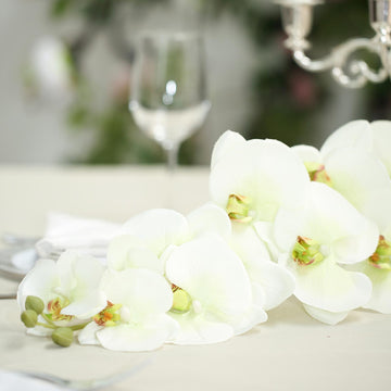 Elegant Cream Silk Orchid Bouquets for Stunning Event Decor