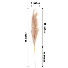 3 Stems of Artificial Taupe Pampas Grass Plant Spray Branches 44 Inch for Vase Arrangement