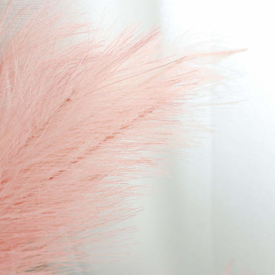 Pink pampas grass bouquet against a white background.