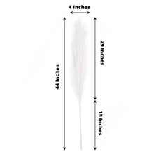 44 Inch 3 Stems Of Faux White Artificial Pampas Grass Sprays Branches