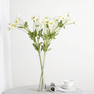 Elegant Ivory Silk Poppy Flower Bouquet for Stunning Event Decor