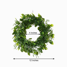 4 Inch Artificial Green Boxwood Leaf Candle Ring Wreath