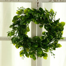 Artificial Green Boxwood Leaf Pillar Candle Ring Wreath 4 Inch