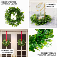 Artificial Boxwood Pillar Candle Ring Wreath Green 4 Inch