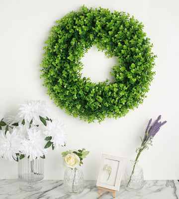 Green Artificial Lifelike Eucalyptus Leaf Spring Wreaths - Add Refreshing Vibes to Your Decor
