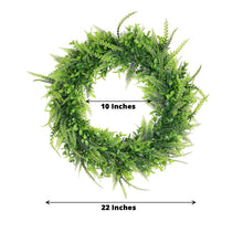 Lifelike 22 Inch Artificial Green Boxwood Fern Spring Wreath 2 Pack