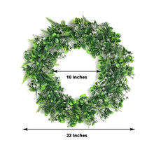 2 Pack 22inch White and Green Artificial Lifelike Boxwood Fern Mix Spring Wreaths