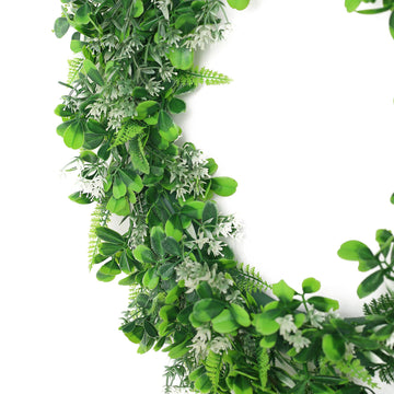 Transform Your Event Decor with Artificial Lifelike Boxwood Fern Mix Spring Wreaths