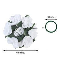 White Artificial 3 Inch Flower Candle Ring Silk Rose Wreath Pack Of 4