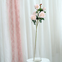 33 Inch Tall Artificial Silk Rose Flower Bush Stems 2 Bouquets in Blush & Rose Gold Color 