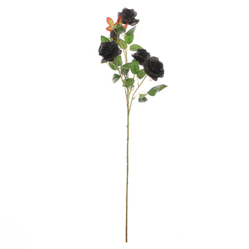 Add Elegance to Any Space with Black Artificial Silk Rose Bouquets