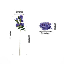 33 Inch 2 Bouquets Violet Tall Artificial Silk Rose Flower Bush Stems