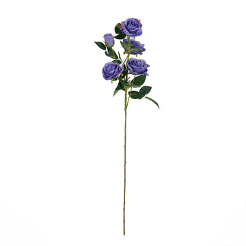 Create a Lasting Impression with Violet Artificial Silk Rose Flower Bush Stems