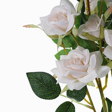Tall Rose Gold & Blush Artificial Silk 2 Stem Rose Flower Bouquet 38 Inch