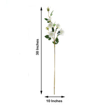Tall 38 Inch Cream Artificial Silk Rose Flower Bouquet Bushes 2 Stems
