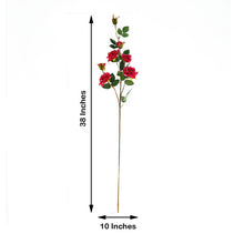 Tall 38 Inch Fuchsia Artificial Silk Rose Flower Bouquet Bushes 2 Stems