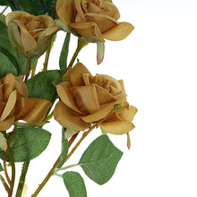 38 Inch Tall Gold Artificial Silk Rose Flower Bouquet Bushes 2 Stems