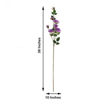 Tall 38 Inch Lavender Artificial Silk Rose Flower Bouquet Bushes 2 Stems