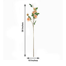 Tall 38 Inch Peach Artificial Silk Rose Flower Bouquet Bushes 2 Stems