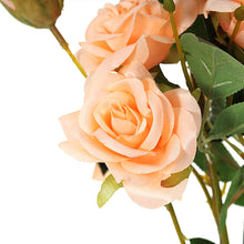 38 Inch Tall Peach Artificial Silk Rose Flower Bouquet Bushes 2 Stems