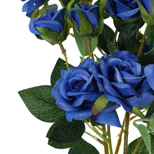 38 Inch Tall Royal Blue Artificial Silk Rose Flower Bouquet Bushes 2 Stems