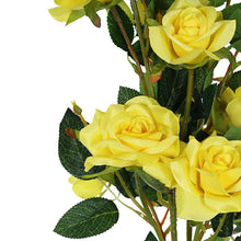 38 Inch Tall Yellow Artificial Silk Rose Flower Bouquet Bushes 2 Stems
