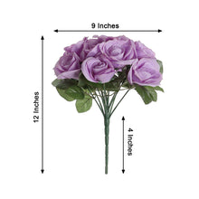 12 Inch Lavender Artificial Velvet Like Fabric Rose Flower Bush