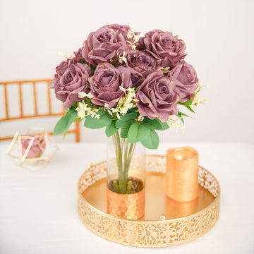 Add Elegance to Any Space with Dusty Rose Artificial Silk Rose Flower Arrangements