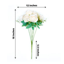 Real Touch Rose Gold Silk Roses 2 Bushes 18 Inch Cream Long Stem Flowers