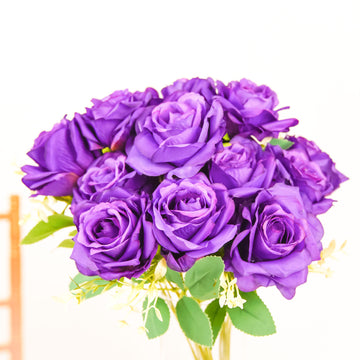 Create Stunning Floral Displays with Purple Artificial Silk Rose Bouquets