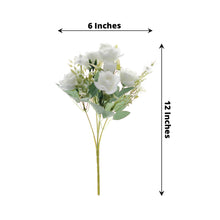 Silk Artificial Rose Flower Bushes 12 Inch Ivory