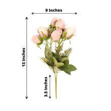 13 Inch Dusty Rose Artificial Rose Buds 3 Pack