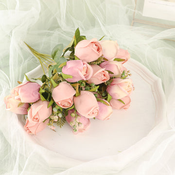 Create a Beautiful and Romantic Ambiance with Dusty Rose Fake Flower Arrangements