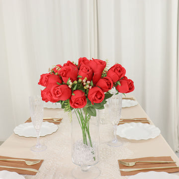 Add Elegance to Your Event with Red Real Touch Artificial Rose Bud Flower Bridal Bouquets