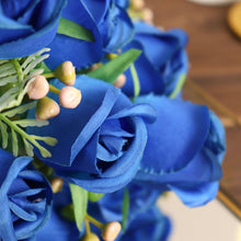 Silk Flower Bouquet 13 Inches Royal Blue 2 Pack