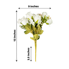 13 Inch Realistic White Rose Bud Bouquet