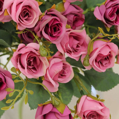 Artificial pink roses bouquet arrangement