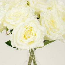 Ivory Roses In Premium Silk Material - 2 Bushes, 17 Inches.