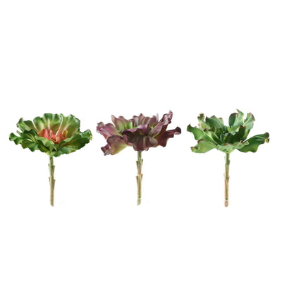 Artificial flower arrangement in three vibrant colors