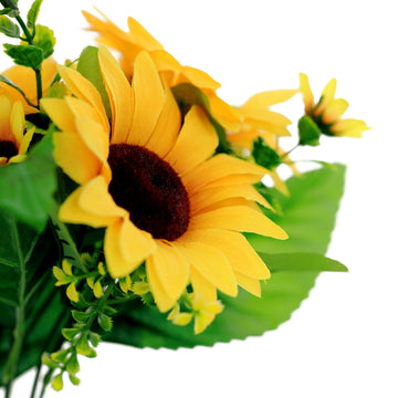 Elevate Your Event Decor with Yellow Artificial Silk Sunflower Bouquets