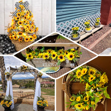 Artificial Silk Sunflower Bushes in Yellow 2 Bouquets 13 Inch