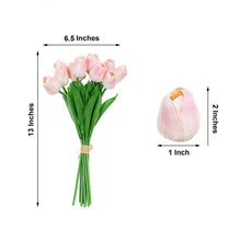 13 Inch Artificial Tulip Flower Bouquets in Blush Rose Gold 10 Stems