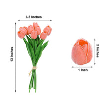 Real Touch Foam Tulips 13 Inch in Coral 10 Stems