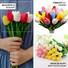 Artificial Foam Tulip Flower Bouquets 13 Inch Blush Rose Gold 10 Stems