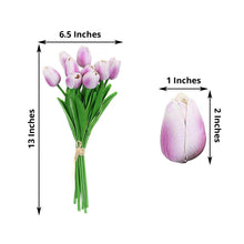 13 Inch Real Touch Foam Lavender Tulips Artificial 10 Stems