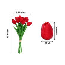 13 Inch Real Touch Tulip Bouquet in Artificial Red 10 Stems