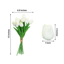 Artificial Foam Tulips 13 Inch White Real Touch 10 Stems