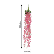 42 Inch Artificial Silk Pink Hanging Wisteria Vines Flower Garland 